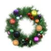 Northlight 24" Pre-Decorated Multicolor Ball Ornament Long Needle Pine Artificial Christmas Wreath, Unlit