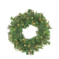 Northlight 36" Pre-Lit Canyon Pine Artificial Wreath With Clear Lights