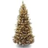 7.5 Ft. Pre-Lit Glittery Pine Hinged Slim Artificial Christmas Tree, Clear Lights