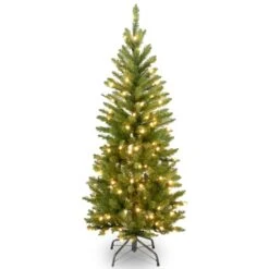 4.5 Ft. Pre-lit Kingswood Fir Pencil Artificial Christmas Tree, Clear Lights