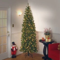 6.5 Ft. Pre-lit Kingswood Fir Pencil Artificial Christmas Tree, Clear Lights 11 6.5 Ft. Pre-lit Kingswood Fir Pencil Artificial Christmas Tree, Clear Lights -Michaels Store 28904 KW7 300 65 4