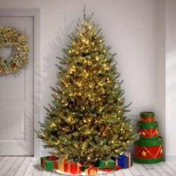 7.5 Ft. Pre-lit Hinged Natural Fraser Medium Fir Artificial Christmas Tree, Clear Lights -Michaels Store 28904 NAFFMH7 75LO 4