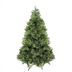 7.5 Ft. Pre-Lit Cashmere Mixed Pine Artificial Christmas Tree, Warm White LED Lights