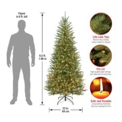 6.5 Ft. Pre-Lit Dunhill® Fir Slim Artificial Christmas Tree, Clear Lights -Michaels Store D040108S 16