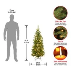 4.5 Ft. Pre-lit Kingswood Fir Pencil Artificial Christmas Tree, Clear Lights -Michaels Store D040129S 14