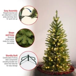 4.5 Ft. Pre-lit Kingswood Fir Pencil Artificial Christmas Tree, Clear Lights -Michaels Store D040129S 15
