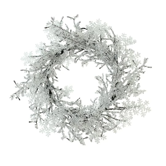 Northlight 22" Clear Ice & Snowflakes Black Twigs Wreath 4 Northlight 22" Clear Ice & Snowflakes Black Twigs Wreath - Image 4