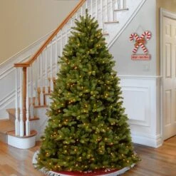 7.5 Ft. Pre-Lit Glittery Pine Hinged Slim Artificial Christmas Tree, Clear Lights -Michaels Store D048040S 12