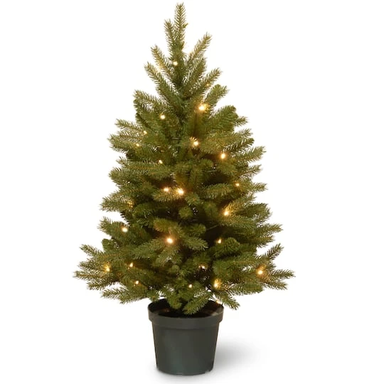 4 Ft. Pre-Lit Feel Real® Jersey Fraser Fir Artificial Christmas Tree In Growers Pot, Warm White LED Lights 1 4 Ft. Pre-Lit Feel Real® Jersey Fraser Fir Artificial Christmas Tree In Growers Pot, Warm White LED Lights