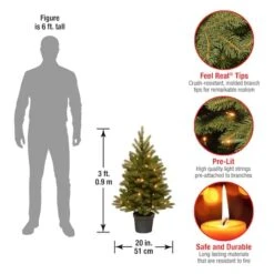 4 Ft. Pre-Lit Feel Real® Jersey Fraser Fir Artificial Christmas Tree In Growers Pot, Warm White LED Lights 10 4 Ft. Pre-Lit Feel Real® Jersey Fraser Fir Artificial Christmas Tree In Growers Pot, Warm White LED Lights -Michaels Store D205123S 14