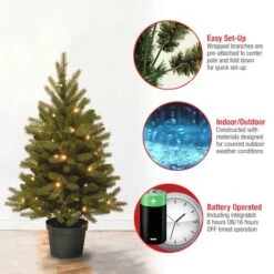 4 Ft. Pre-Lit Feel Real® Jersey Fraser Fir Artificial Christmas Tree In Growers Pot, Warm White LED Lights 11 4 Ft. Pre-Lit Feel Real® Jersey Fraser Fir Artificial Christmas Tree In Growers Pot, Warm White LED Lights -Michaels Store D205123S 15