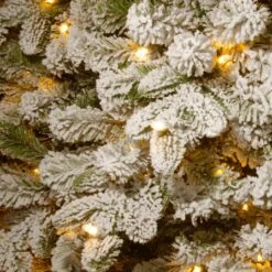7.5ft. Pre-Lit Feel Real® Snowy Everest Fir Hinged Artificial Christmas Tree, Clear Lights -Michaels Store D205142S 2