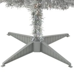 4ft. Pre-Lit Silver Tinsel Artificial Christmas Tree, Clear Lights -Michaels Store D205153S 14
