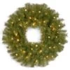24" Norwood Fir Wreath With Warm White LED Lights