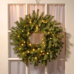 24" Norwood Fir Wreath With Warm White LED Lights -Michaels Store D206562S 12