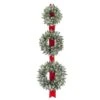 18", 22", & 26" Triple Wreath Door Décor Piece With Warm White Twinkle LED Lights