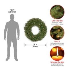 36" Norwood Fir Wreath With 100ct. Clear Lights 10 36" Norwood Fir Wreath With 100ct. Clear Lights -Michaels Store D206593S 4
