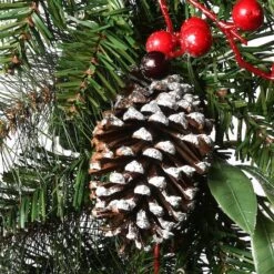 30" Frosted Pine Berry Collection Wreaths With Big White Edged Pine Cones, Red Berries, Silver Glittered Eucalyptus Leaves & Warm White LED Lights 10 30" Frosted Pine Berry Collection Wreaths With Big White Edged Pine Cones, Red Berries, Silver Glittered Eucalyptus Leaves & Warm White LED Lights -Michaels Store D206623S 13