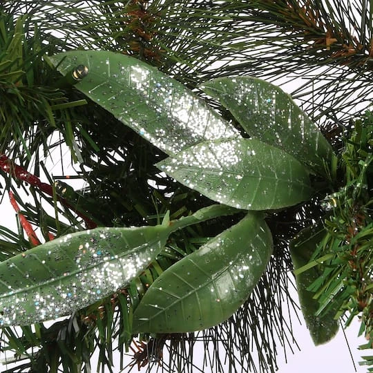 30" Frosted Pine Berry Collection Wreaths With Big White Edged Pine Cones, Red Berries, Silver Glittered Eucalyptus Leaves & Warm White LED Lights 5 30" Frosted Pine Berry Collection Wreaths With Big White Edged Pine Cones, Red Berries, Silver Glittered Eucalyptus Leaves & Warm White LED Lights - Image 5
