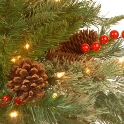 24" Feel Real® Colonial Wreath With Pine Cones, Red Berries & Dual Color LED Lights -Michaels Store D206626S 3