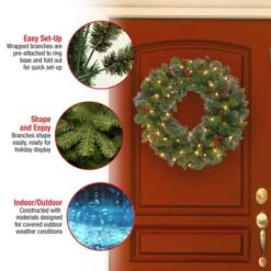 30" Crestwood® Spruce Wreath With Pine Cones, Red Berries, Glitter & Clear Lights -Michaels Store D206635S 15