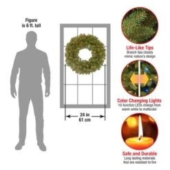 24" North Valley® Spruce Wreath With Dual Color LED Lights 10 24" North Valley® Spruce Wreath With Dual Color LED Lights -Michaels Store D206654S 4