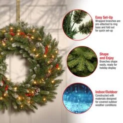 24" Frosted Berry Wreath With Clear Lights 11 24" Frosted Berry Wreath With Clear Lights -Michaels Store D206659S 15
