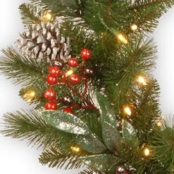 24" Frosted Pine Berry Collection Wreaths With Pine Cones, Red Berries, Silver Glittered Eucalyptus Leaves & Warm White LED Lights 9 24" Frosted Pine Berry Collection Wreaths With Pine Cones, Red Berries, Silver Glittered Eucalyptus Leaves & Warm White LED Lights -Michaels Store D206665S 3