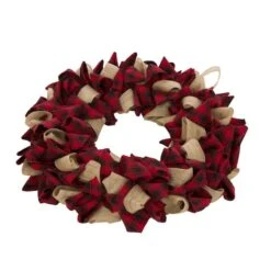 Glitzhome® 19" Christmas Plaid Fabric Wreath -Michaels Store D210703S 2