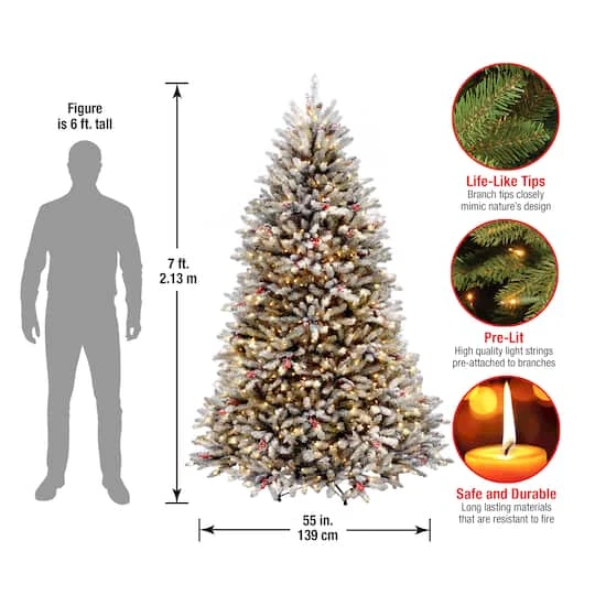 7ft. Pre-Lit Dunhill® Fir Artificial Christmas Tree, Clear Lights 6 7ft. Pre-Lit Dunhill® Fir Artificial Christmas Tree, Clear Lights - Image 6
