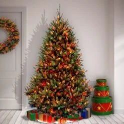 7.5ft. Pre-Lit Natural Fraser Medium Fir Artificial Christmas Tree, Multicolor Lights -Michaels Store D228377S 12