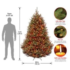 7.5ft. Pre-Lit Natural Fraser Medium Fir Artificial Christmas Tree, Multicolor Lights -Michaels Store D228377S 15