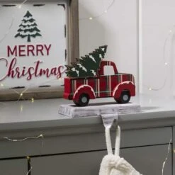 Glitzhome® 6" Red Truck & Tree Stocking Holder -Michaels Store D231676S 3