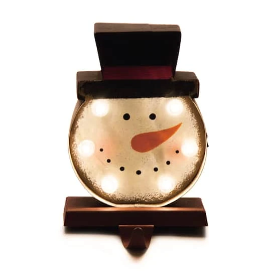 Glitzhome® 7.5" Marquee LED Snowman Stocking Holder 1 Glitzhome® 7.5" Marquee LED Snowman Stocking Holder