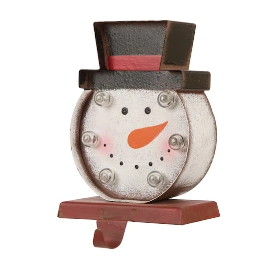 Glitzhome® 7.5" Marquee LED Snowman Stocking Holder 4 Glitzhome® 7.5" Marquee LED Snowman Stocking Holder - Image 4