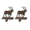 Glitzhome® 6.5" Reindeer Stocking Holder Set