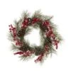 Glitzhome® 24" Flocked Pinecone & Berry Wreath