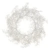 22" White Glittered Plastic Twig Wreath