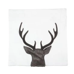 Northlight White & Brown Reindeer Throw Pillow Cover -Michaels Store D236858S 2