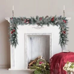 9ft. Sterling Pine Artificial Garland With Pinecones & Red Berries 8 9ft. Sterling Pine Artificial Garland With Pinecones & Red Berries -Michaels Store D248327S 21