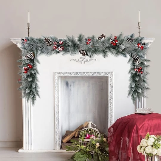 9ft. Sterling Pine Artificial Garland With Pinecones & Red Berries 3 9ft. Sterling Pine Artificial Garland With Pinecones & Red Berries - Image 3