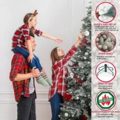 6.5ft. Pre-Lit Flocked ‎Bennington Fir Artificial Christmas Tree, Clear Lights -Michaels Store D248378S 6