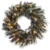 24" Pre-Lit Snowy Wreath