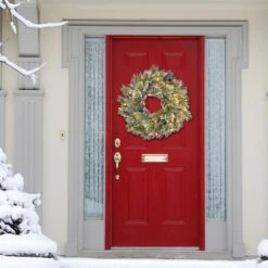 24" Pre-Lit Snowy Wreath 9 24" Pre-Lit Snowy Wreath -Michaels Store D248478S 7