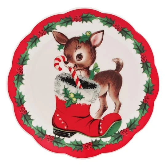 Christmas Vintage Scalloped Plates Set 6 Christmas Vintage Scalloped Plates Set - Image 6