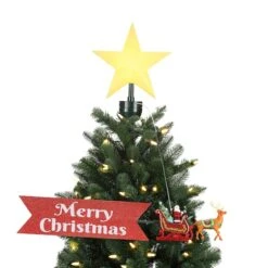 Animated Santa's Sleigh With Banner Tree Topper 6 Animated Santa's Sleigh With Banner Tree Topper -Michaels Store D250292S 2