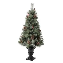 4ft. Pre-Lit Flocked Pinecones & Berries Christmas Tree With Warm White Lights -Michaels Store D251164S 3