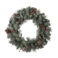 Glitzhome® 24" LED Glittered Pinecone Christmas Wreath -Michaels Store D251177S 3