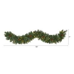6ft. Pre-Lit White Warm LED White Mountain Pine & Pinecones Artificial Garland -Michaels Store D251207S 2