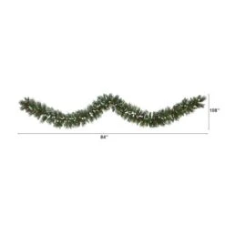 9ft. Pre-Lit Clear LED Frosted Swiss Pine & Berry Artificial Garland -Michaels Store D251208S 2